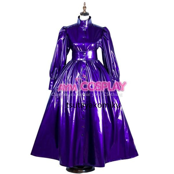 高品質 新作 オリジナルメイド服 パープル/紫 光沢サテンに生地 高品質 新作 オリジナルメイド服 パープル/紫 光沢サテンに生地