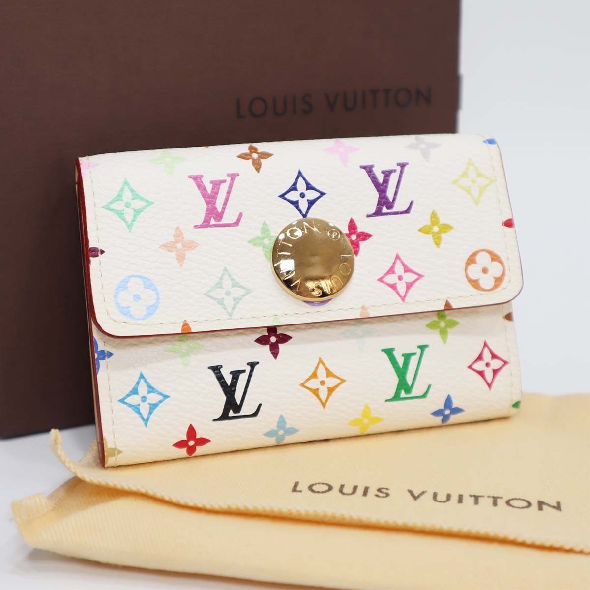 質屋 カードケース LOUIS VUITTON ルイ・ヴィトン LV ポルトモネ・コージー M60006 マルチカラー ホワイト コインケース H940 みいち質店_画像7