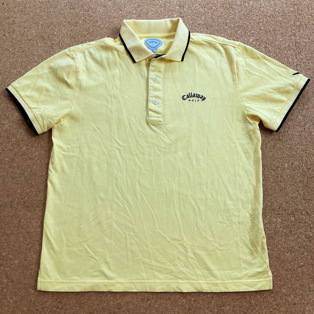callaway キャロウェイ　ポロシャツ ゴルフ　ゴルフウェア　golf Mサイズ　メンズ　黄　半袖 GOLF_画像1