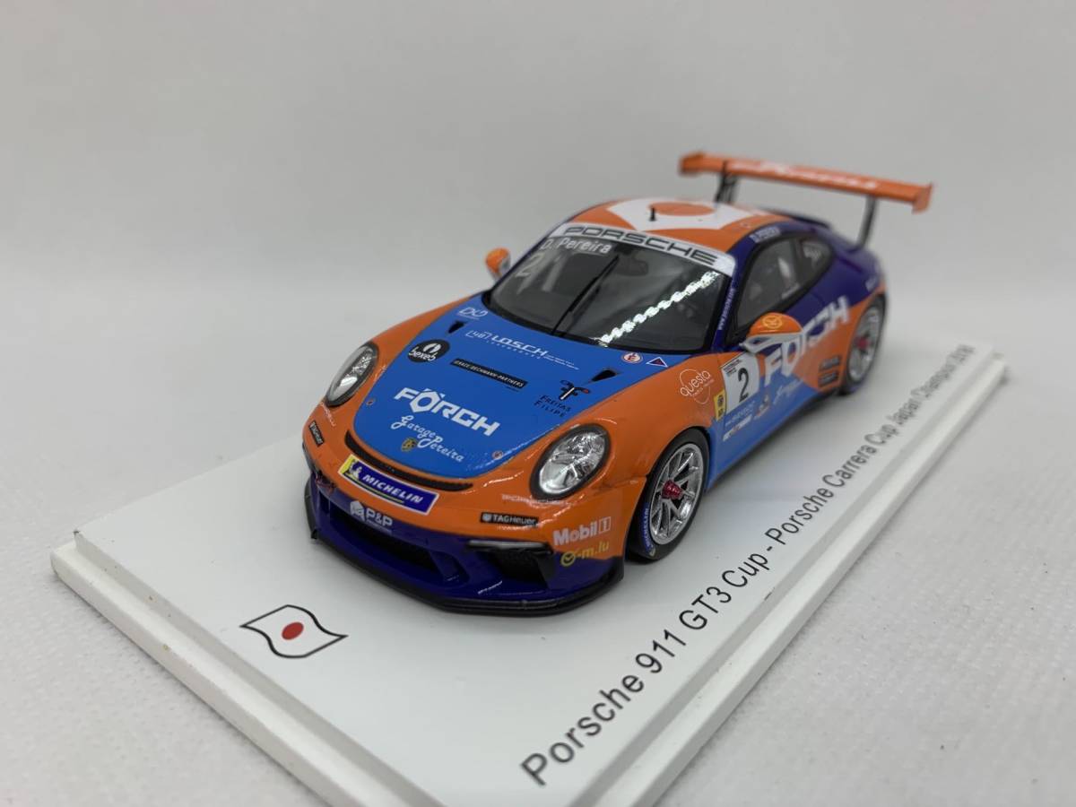 SPARK 1/43 PORSCHE 911 GT3 CUP NO.2 PORSCHE CARRERA CUP JAPAN CHAMPION 2018 J04-L-142_画像1