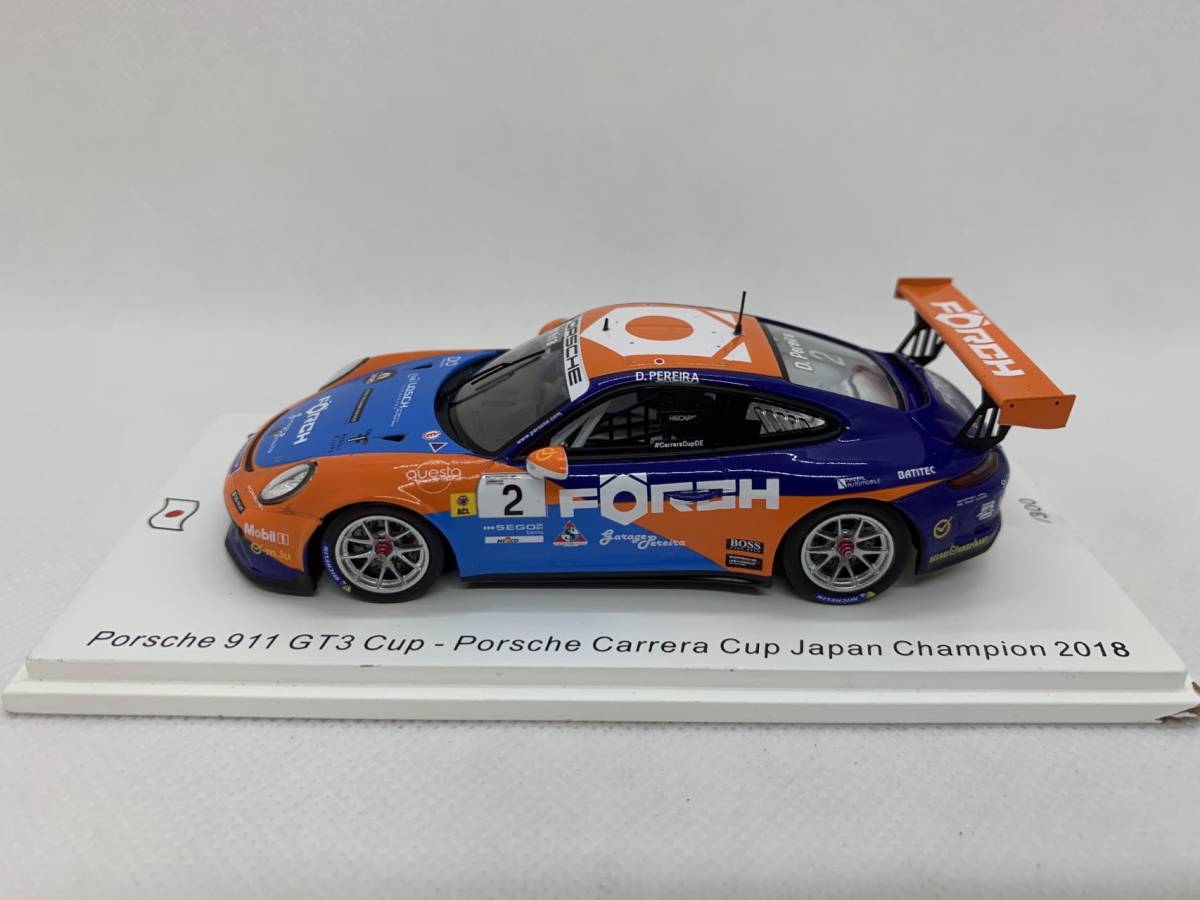 SPARK 1/43 PORSCHE 911 GT3 CUP NO.2 PORSCHE CARRERA CUP JAPAN CHAMPION 2018 J04-L-142_画像2