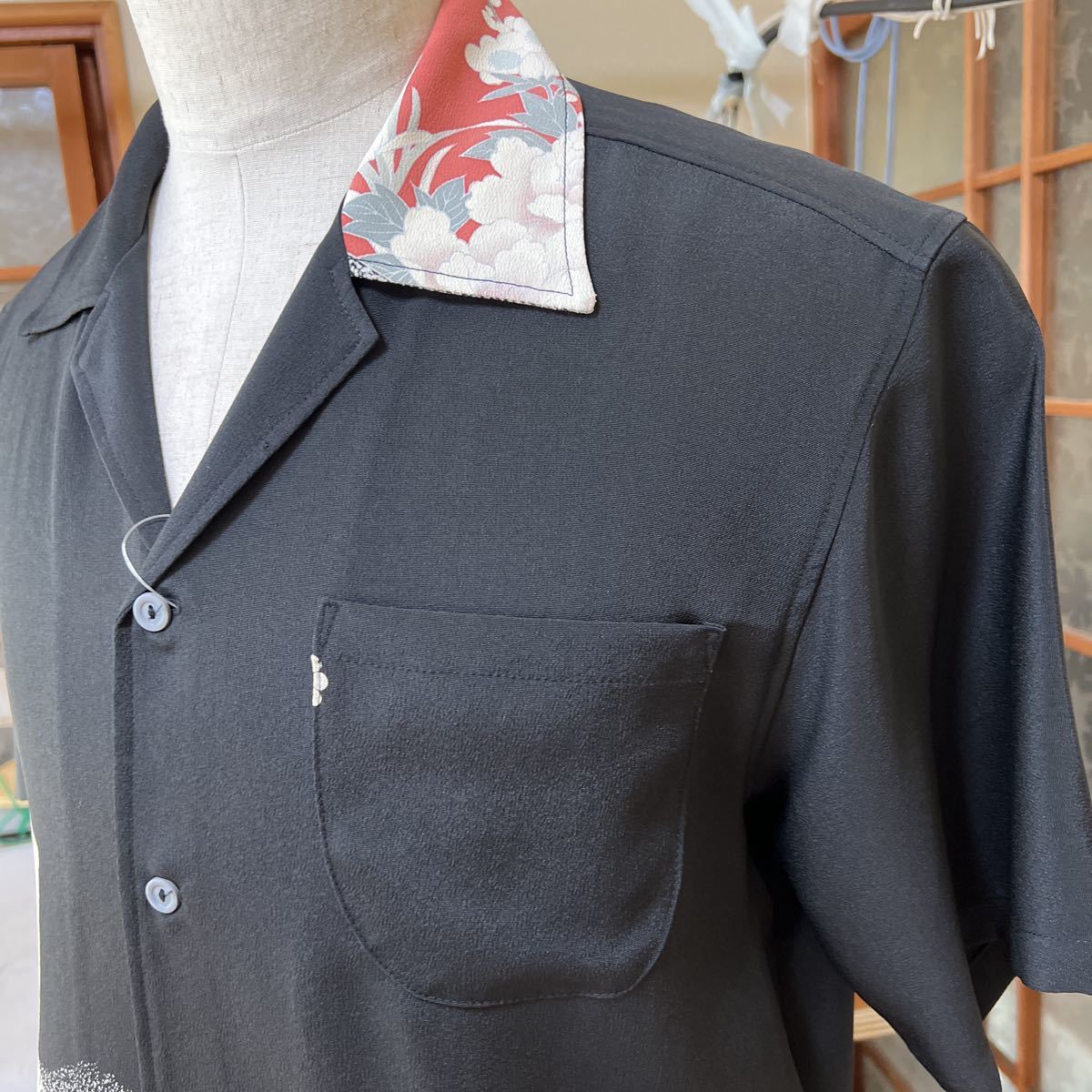 アロハシャツ着物リメイク 半袖 ハンドメイド 黒留袖 | lokomotivblog.hu