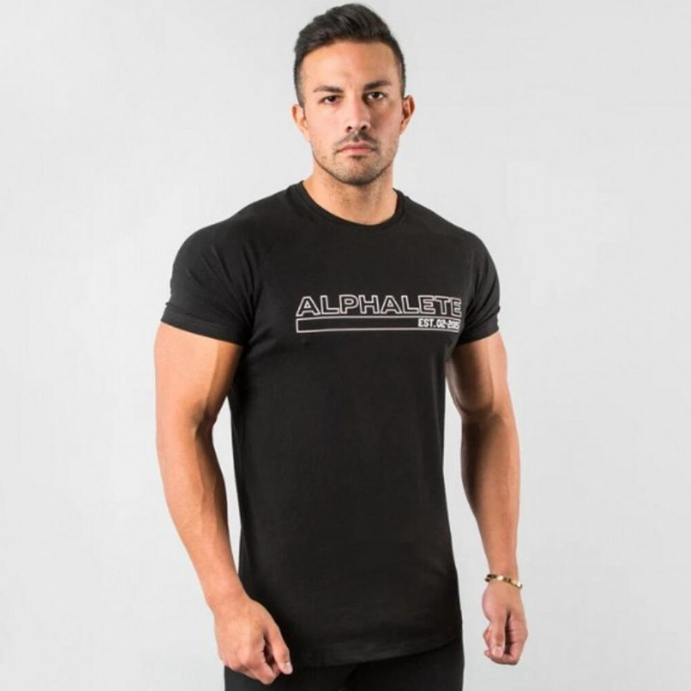 【送料無料】 ALPHALETE Tシャツ EST 黒 Lサイズ☆_Black