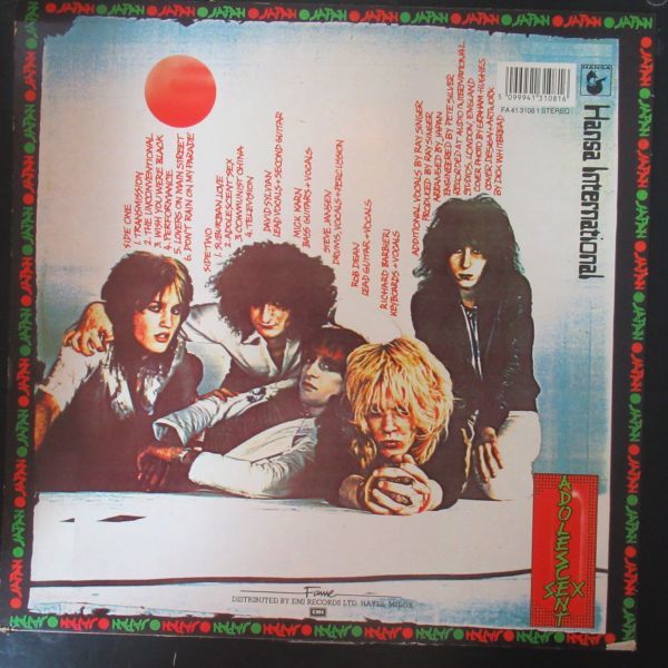 ROCK LP/UK美盤/JAPAN/ADOLESCENT SEX/Z-8228_画像2