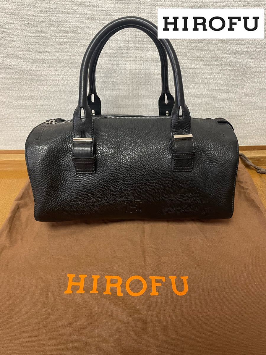 美品◇HIROFU◇ヒロフ◇レザーボストン◇BLACK