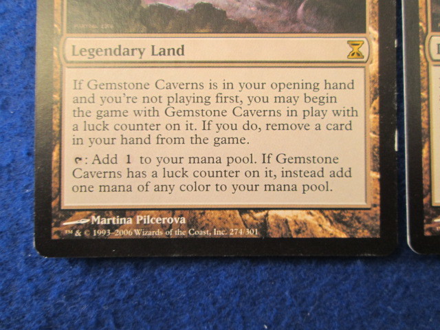 MTG　英語版　時のらせん　土地　宝石の洞窟/Gemstone Caverns　キズ有　2枚セット_画像3