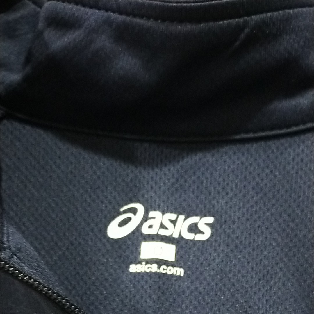 新品未使用　ASICS　アシックス　ハーフジップ　半袖シャツ　Oサイズ