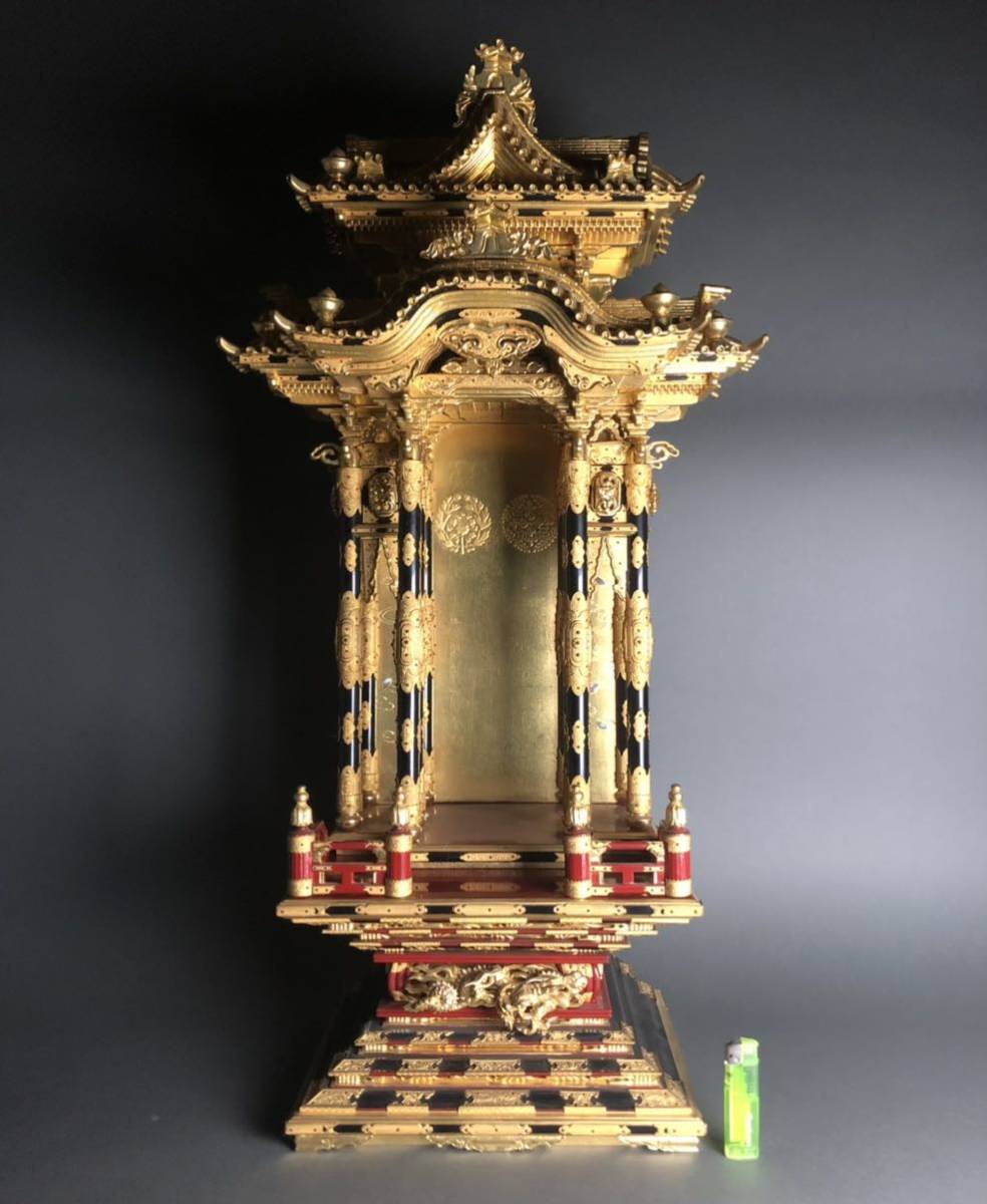 Yahoo!オークション - 仏教美術 木製 特大 宮殿 須弥壇 高さ85cm Yahoo!オークション - 仏教美術 木製 特大 宮殿 須弥壇 高さ85cm