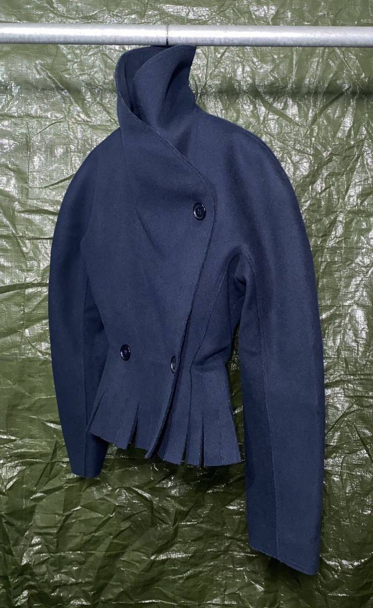 独創的 1980s ジャケット クロップド フランス製 アライア JACKET CROPPED COLLAR BIG PARIS ALAIA Mサイズ