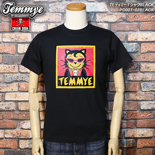 【S】TEMMYE/ティミー　by CREAM SODA/クリームソーダ ◆角ティミーTシャツ◆ ◆ブラック◆　PD00T-02　 ロックンロール ロカビリー_画像1