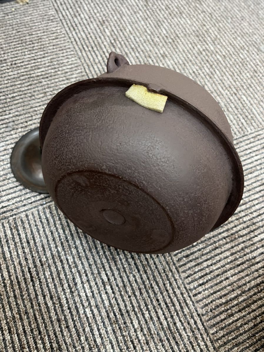 G 美品!!茶道具 唐銅切合朝鮮風炉 真形釜添 風炉師 一ノ瀬宗辰 畠
