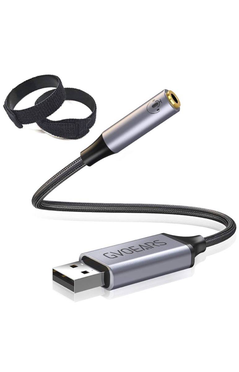 USB オーディオ 変換アダプタ USBポー3.5ｍｍイヤホンマイク変換アダプタの画像1