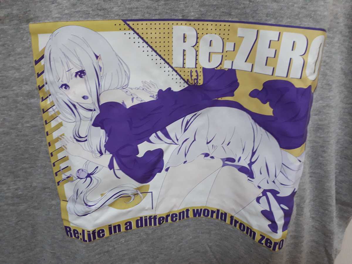 【新品タグつき】re:ゼロから始まる異世界生活 エミリアプリントTシャツMサイズ_画像4