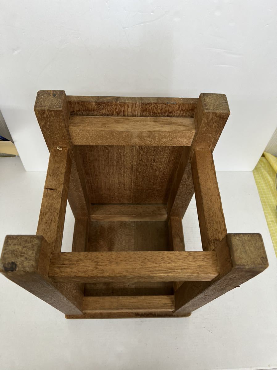 木製椅子 理科室 技術室 椅子 木組み 昭和レトロ ヴィンテージ ⑤_画像4