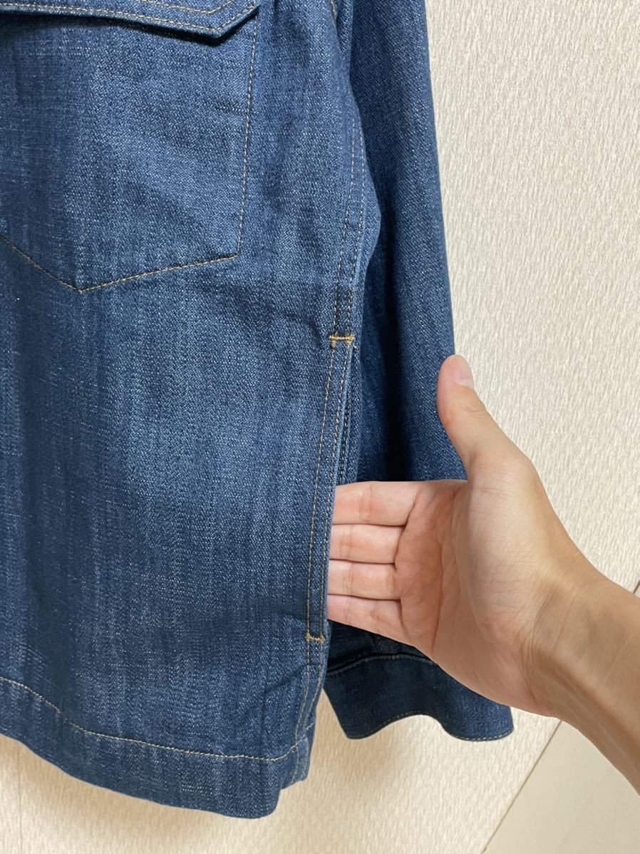 【21aw】ユニクロU コットントラッカー ジャケット デニム カバーオール ジージャン M 437144 uniqlo u_両サイドにウエストポケットあり