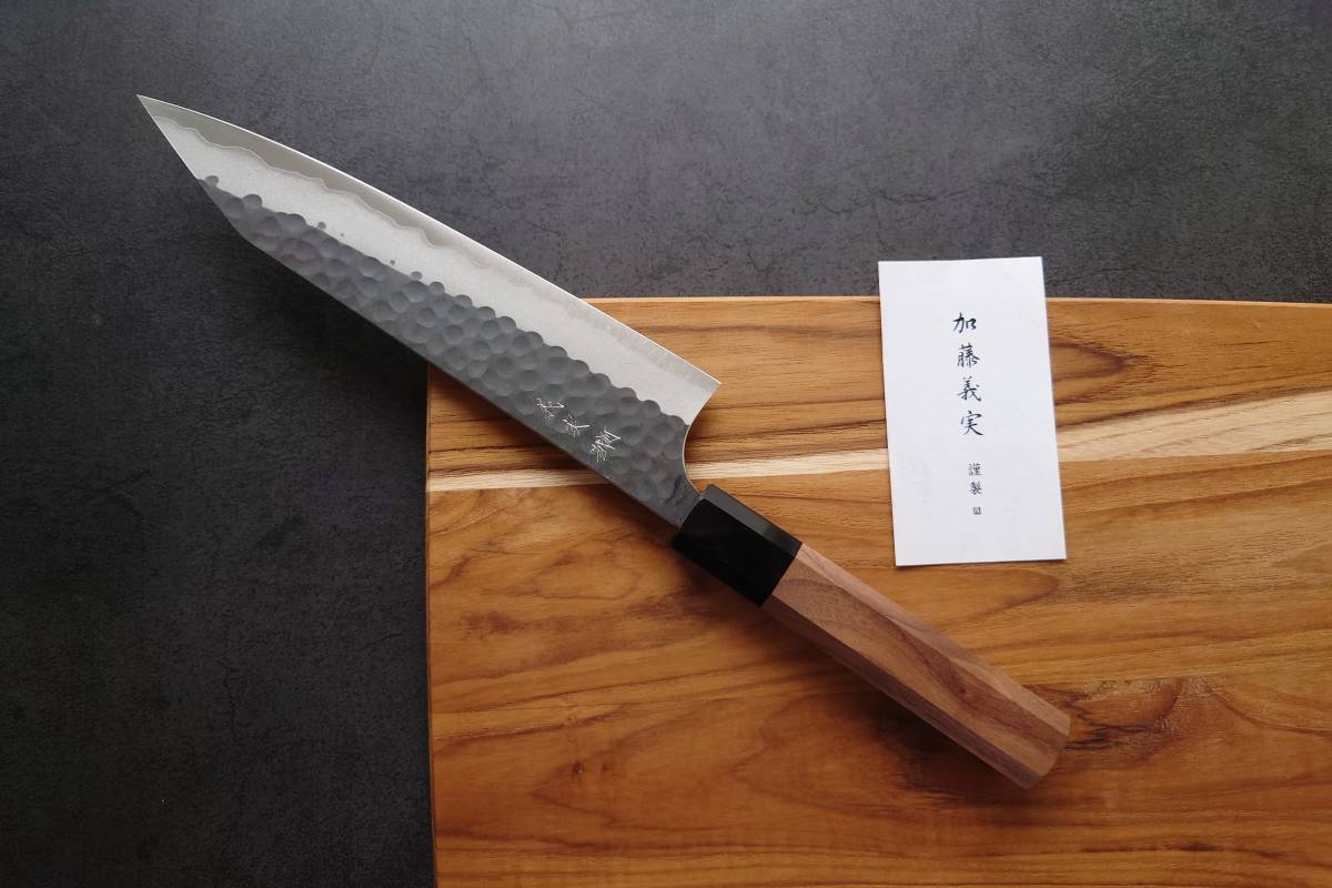 切付 牛刀 包丁 越前刃物 カトウ刃物製作所 加藤 義実 青紙スーパー 黒