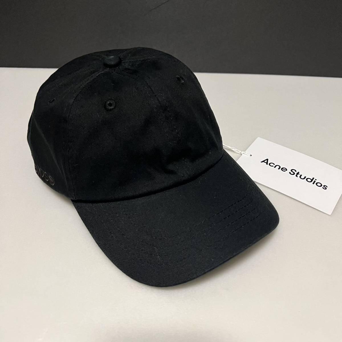 新品 Acne studios アクネストゥディオズ ロゴ 刺繍 cap ベースボール キャップ 帽子 ブラック_画像1