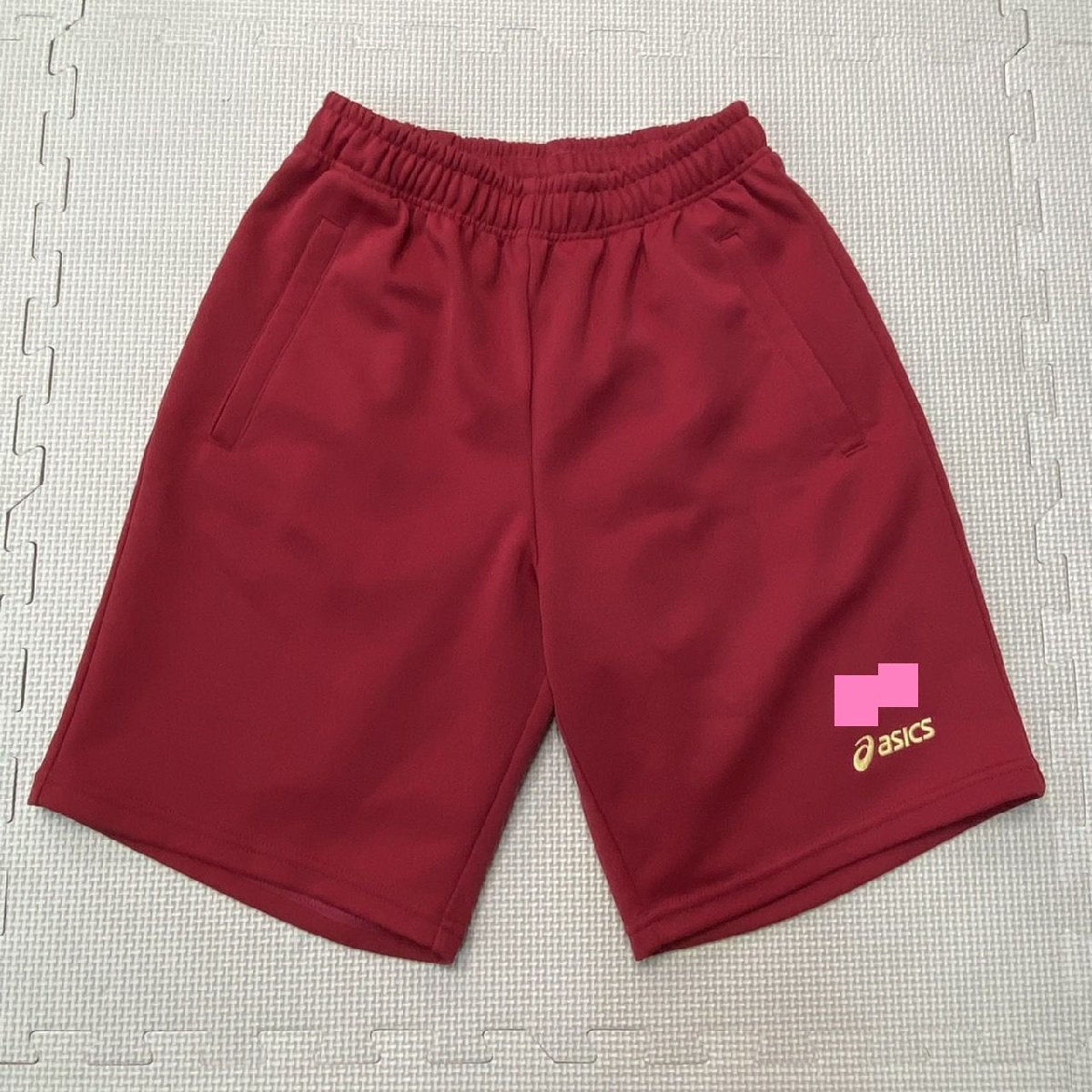 (A)YJ008( used ) Aichi direction . name unknown jersey 3 point set /EG/Galax/asics/ ivory × red /S/ long sleeve / long trousers / shorts / junior high school / high school / gym uniform 