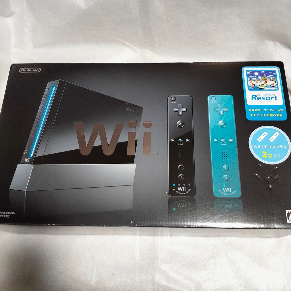 新品未開封 Wii本体クロ Wiiスポーツリゾート同梱版 Wiiリモコンプラス