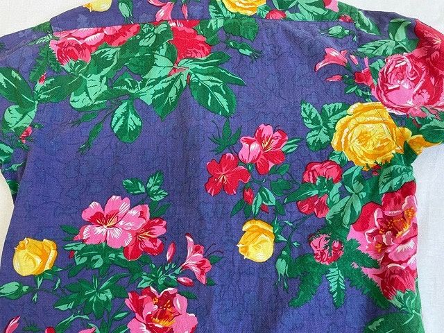 90\'s American made MADE IN USA Ralph Lauren Polo Ralph Lauren cotton aro is . collar open color shirt floral print boys 20 [ta-0473]
