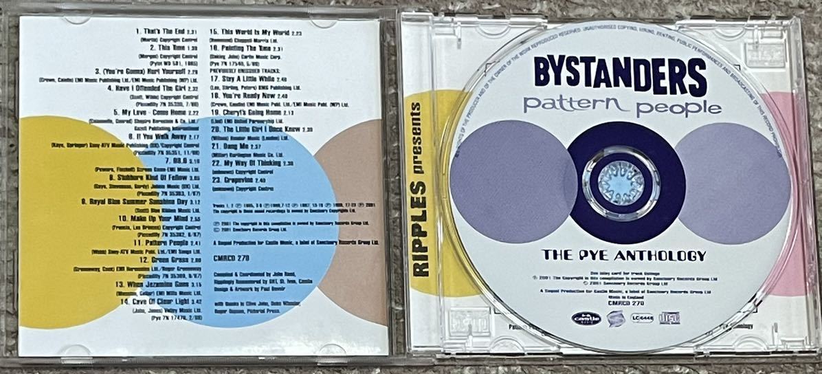 希少最安CD　THE BYSTANDERS/pattern people pye anthology 廃盤 CD 60's rock pop ソフトロック ハーモニーポップ サイケ_画像2