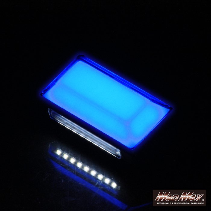 MADMAX トラック用品 角マーカー LED12連 ダウンライト付 面発光タイプ 12V/24V兼用 ブルー/車幅灯 路肩灯 作業灯【送料800円】_画像1