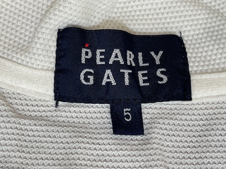 PEARLY GATES パーリーゲイツ 半袖モックネックハーフジップシャツ　サイズ5_画像5