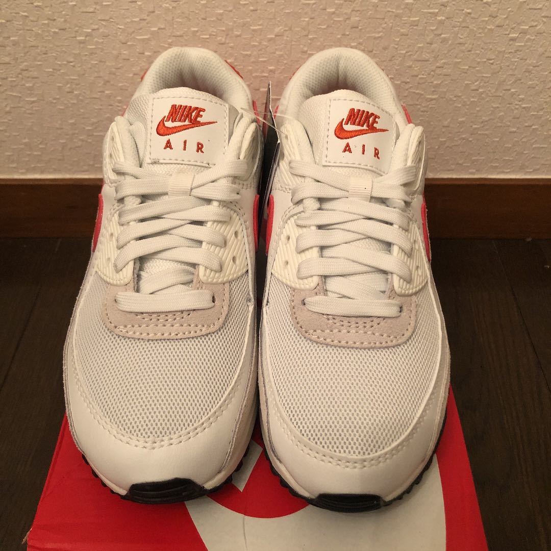NIKE ナイキ エアマックス90 ウィメンズ 23cm ホワイト オレンジ