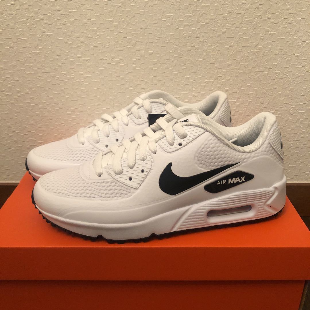 NIKE ナイキ ゴルフ　エアマックス90 G 24.5cm ホワイト　ブラック　ゴルフシューズ　AIRMAX_画像1