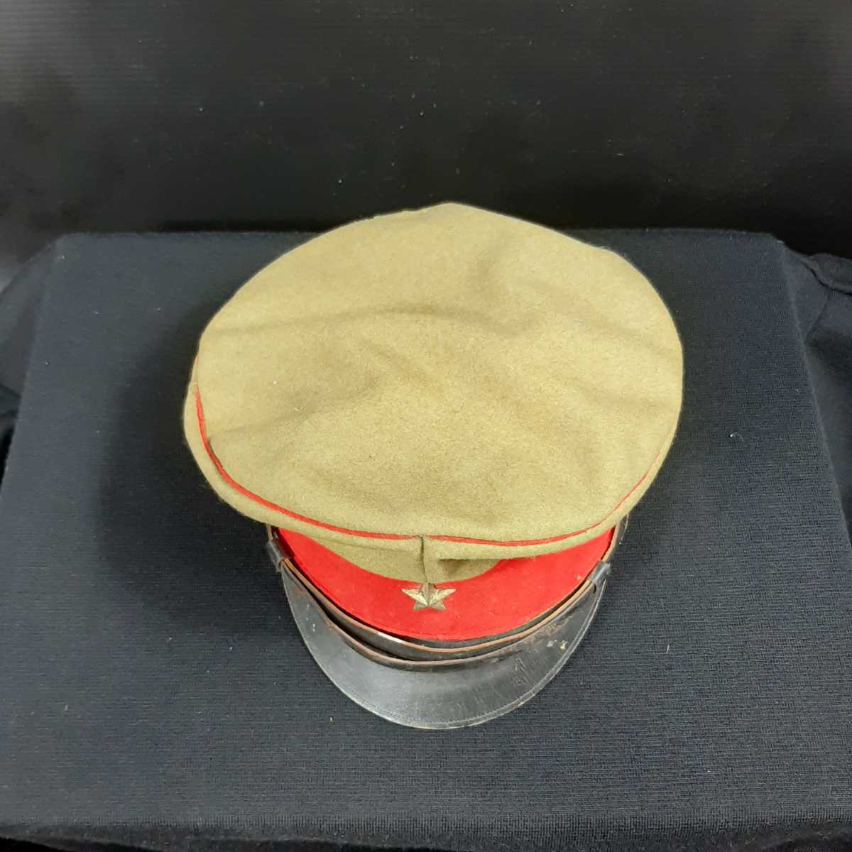 旧日本軍 陸軍 大礼服 正帽 制帽 軍帽 五芒星 前立て 羽付き 当時物