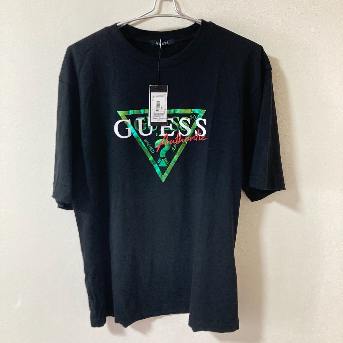 GUESS ゲス Tシャツ MEN'S S/SLV TEE SHIRT メンズ 半袖Tシャツ ブラック ロゴTシャツ 人気 黒