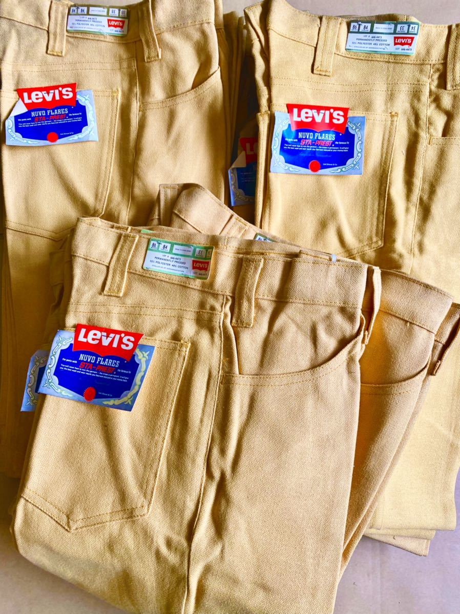 1970's Levi'sリーバイス スタプレ デッドストックLOT646-4473 NUVO FLARES Nuvo Flares Sta-Prest Dead Stock 33/34inch まとめて18本古着