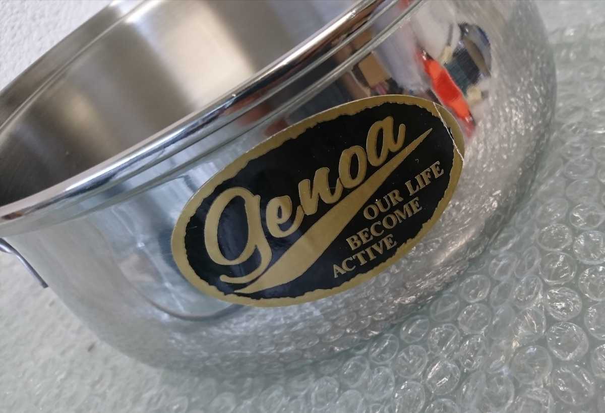 【新品未使用】genoa 両手鍋 キッチン用品 取っ手鍋 ステンレス？ 直径21cm 調理器具_画像2