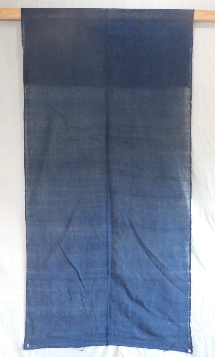 本藍染　蚊帳解き布　1.8メートル×0.73メートル　2巾　ハギレ　S　リメイク　素材　蚊帳　木綿　古布　藍染め　濃紺藍　　_画像8