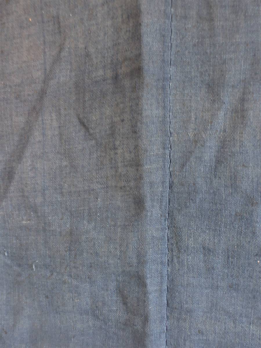 本藍染　蚊帳解き布　1.8メートル×0.73メートル　2巾　ハギレ　S　リメイク　素材　蚊帳　木綿　古布　藍染め　濃紺藍　　_画像5
