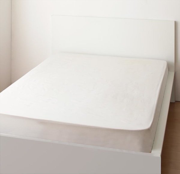 ベッド用 ボックスシーツ の単品(マットレス用カバー) キングサイズ 色-無地ホワイト/綿100％ 洗える 日本製