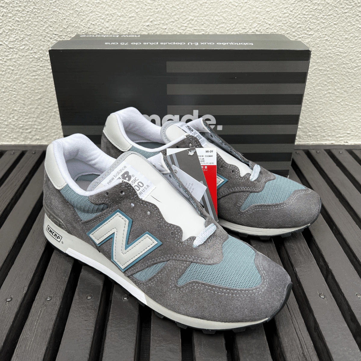 国内正規品 USA製 New Balance M1300CLS STEEL BLUE US8.5 26.5cm スエード アメリカ米国製 M1300CL S NB スニーカー グレー Made In USAの画像1