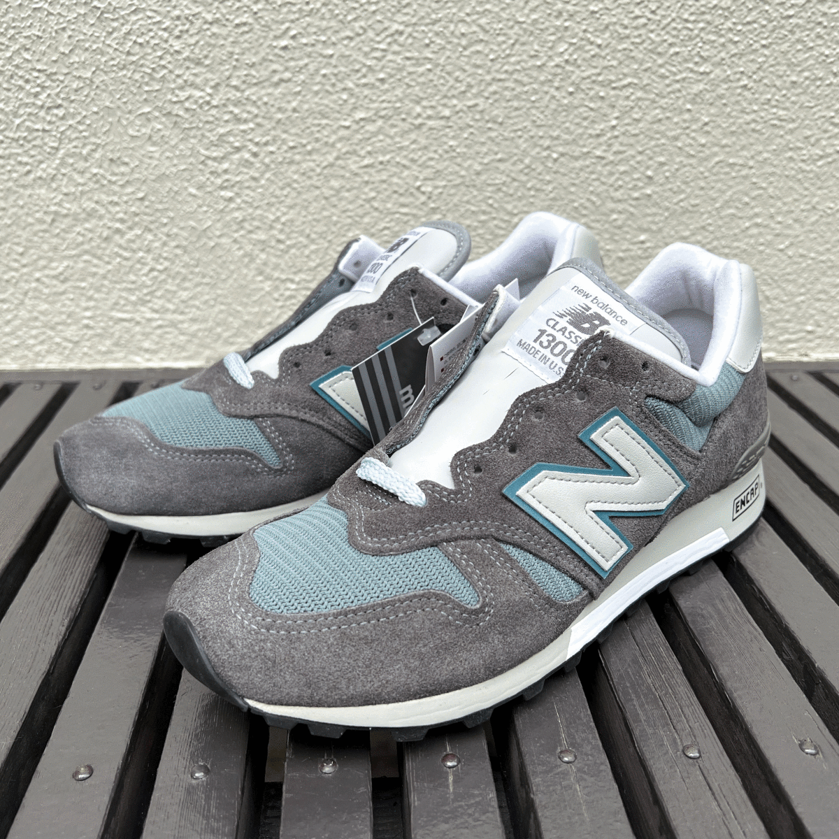 国内正規品 USA製 New Balance M1300CLS STEEL BLUE US8.5 26.5cm スエード アメリカ米国製 M1300CL S NB スニーカー グレー Made In USAの画像2