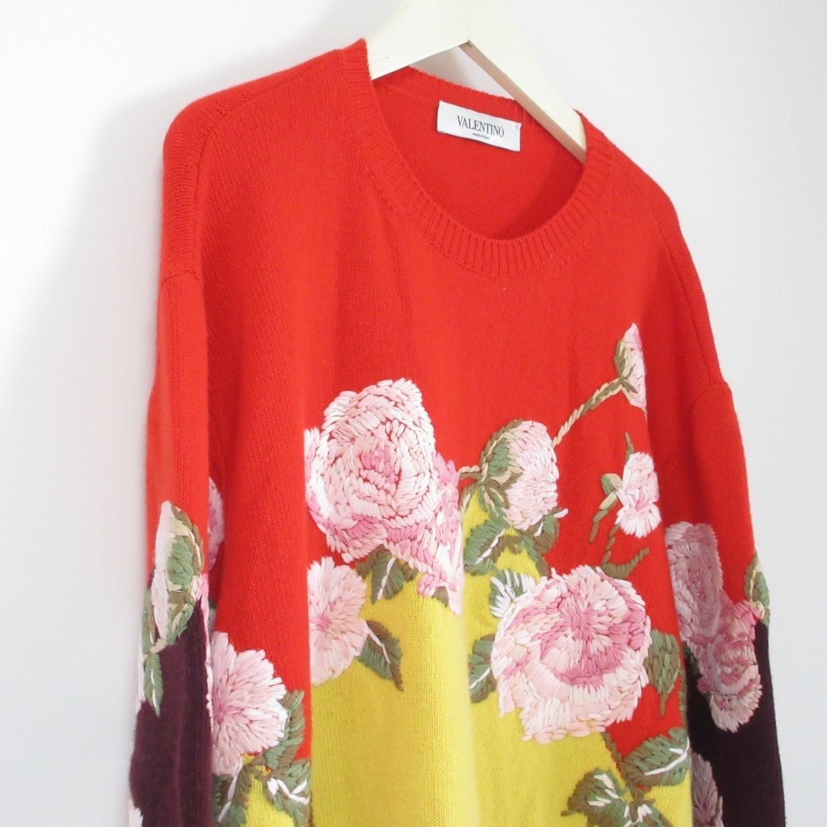 美品 21SS VALENTINO ヴァレンティノ カシミアブレンド 花柄 フラワー