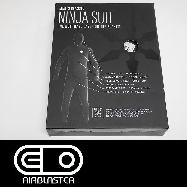 [Новая: Продажа] 22 Airblaster Men's Classic Ninja Suit -Black -S Ninja начинает подлинную внутреннюю