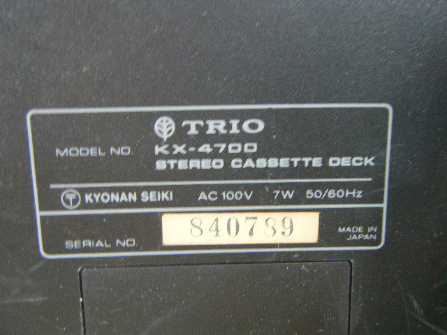 3の61▼カセットデッキ 3台 まとめて◆SHARP RT-A1/TRIO KX-4700/Victor KD-A5◆ジャンク品 通電OK_画像5