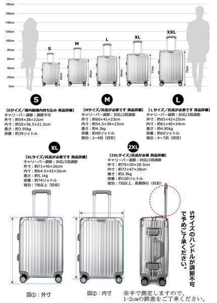 スーツケース 鏡面仕上げ ２ＸＬ ブラック TSAロック搭載 キャリー