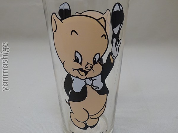 73 year made Vintage glass Pepsi [ Poe key *pig] PEPSI COLLECTOR SERIES Looney Tunes Porky pig