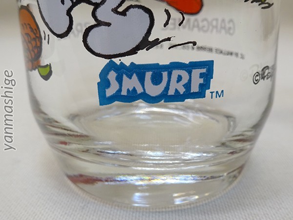 82 year made Gargamelga-gameru& Azraelaz rail Smurf Vintage tumbler glass Smurf Hardee\'s Hardy -z