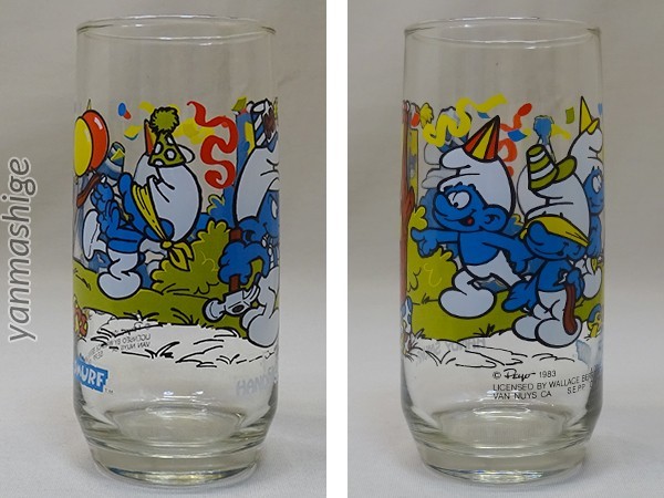 83 year made Handy handy Smurf Vintage tumbler glass Smurf Hardee\'s Hardy -z