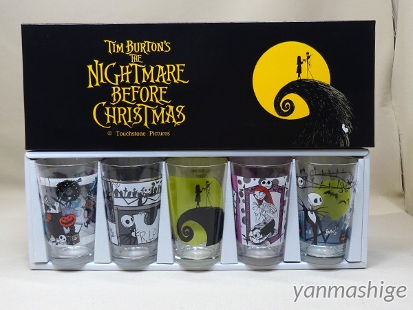 新品 箱入り ナイトメアビフォアクリスマス 日本製グラス5個セット 日本製 Nightmare Before Christmas_画像1