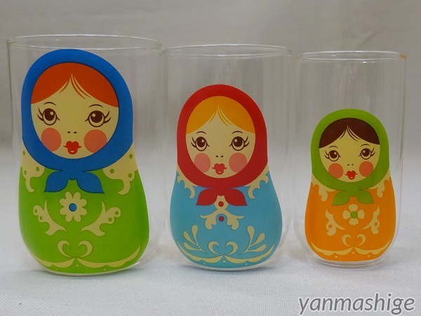 新品 箱入り マトリョーシカ・ネスティング 入れ子 グラス 3個セット Genuine Fred BABUSHKUPS Nesting Glass Trio_画像2