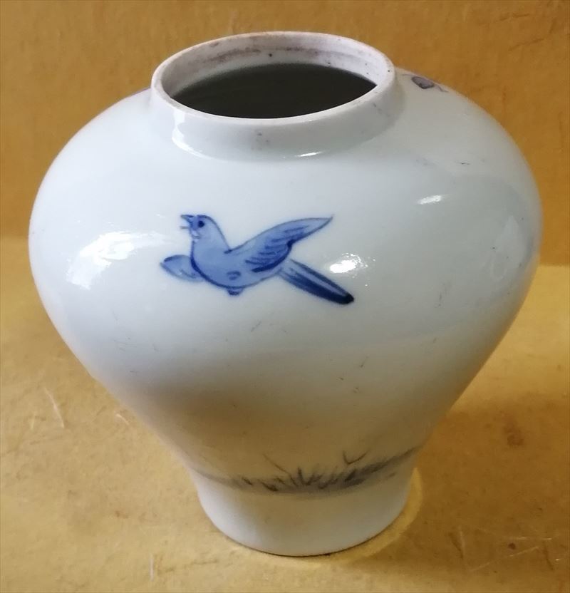中国 清代 清時代 青花 染付 茶入 時代保証 唐物