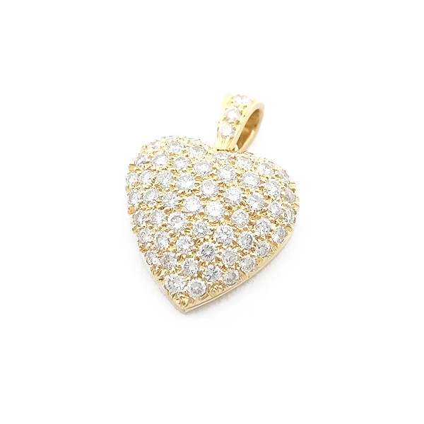 [ зеленый магазин ломбард ] Van Cleef & Arpels Heart подвеска head pave diamond K18YG[ б/у ]