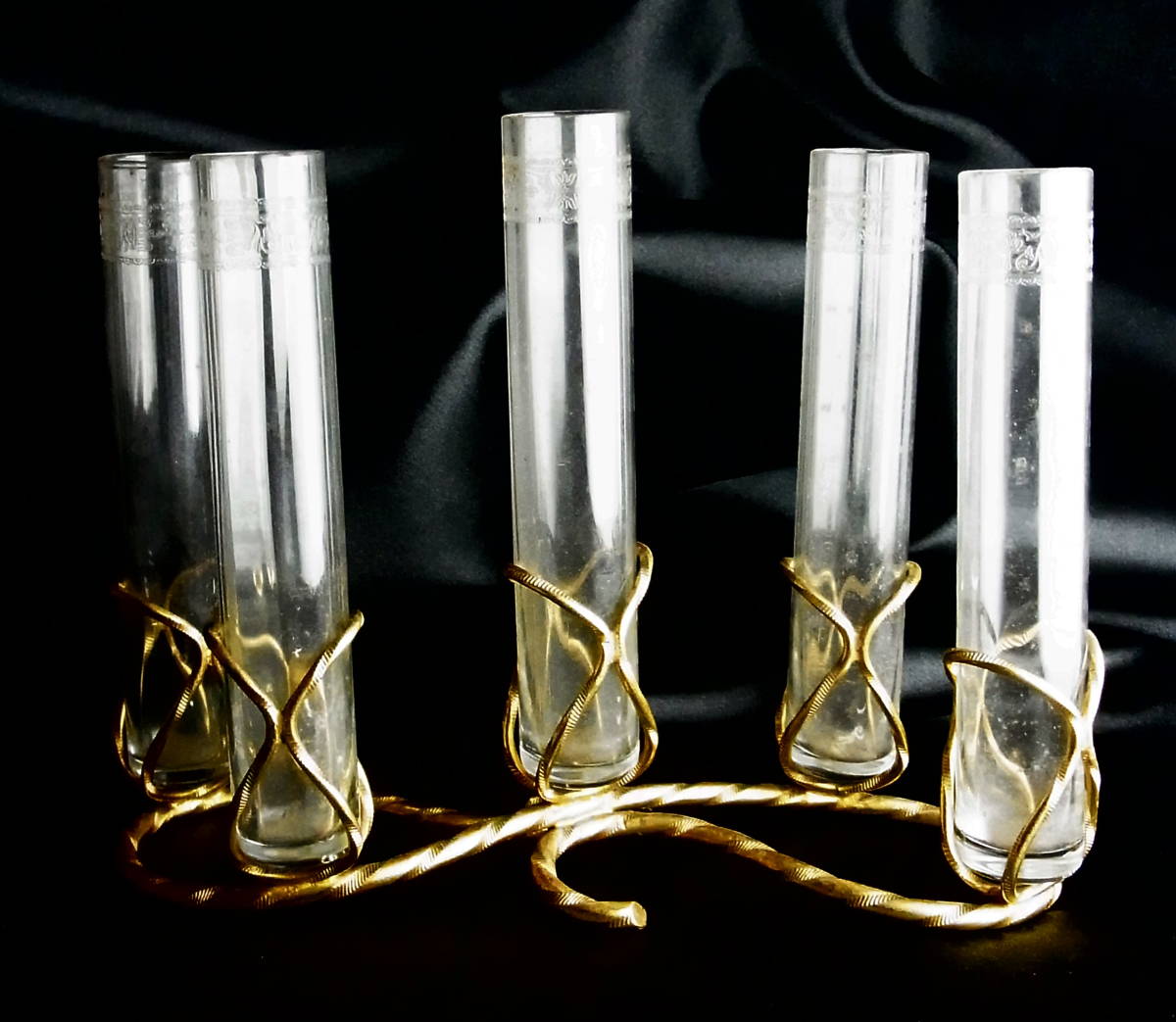 しくお】 稀少 稀少 OLD BACCARAT オールドバカラ 五連筒形花器